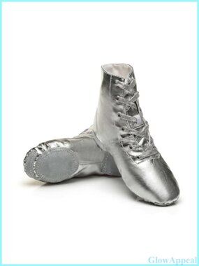 Jazz Dance Shoes Split-Sole Ankle Boots PU Leather Lace-Up